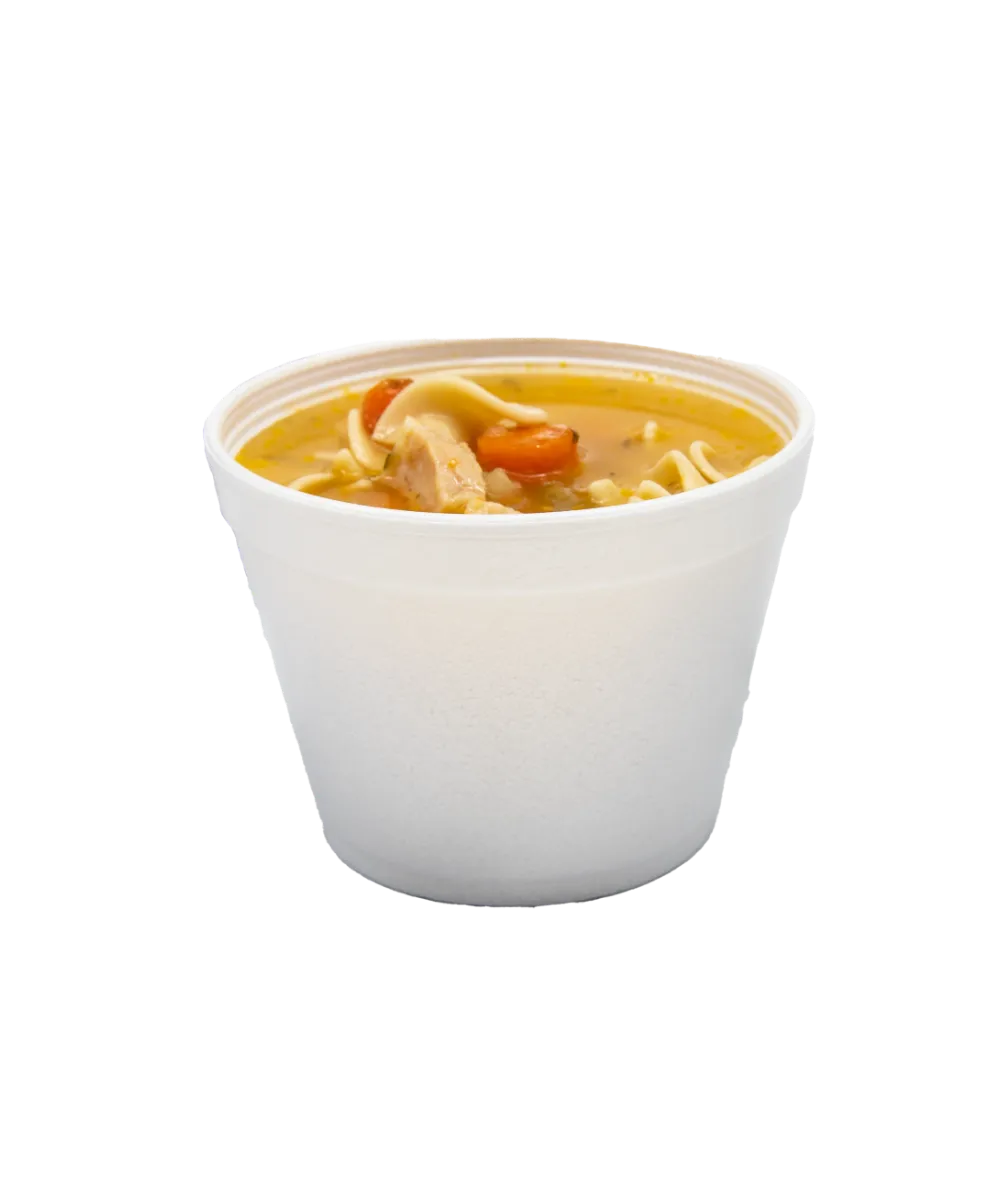 12oz Round White Foam Containers for Soups & Sauces - 500 Pack